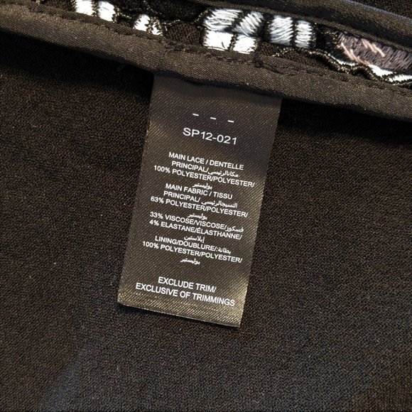 NWT self-portrait Black Dress (Floral Lace Peony) - Picture 6 of 6